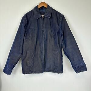 Falls Creek VTG Blue Corduroy Chore Coat Zip Up Men’s M Quilted Lining Barn